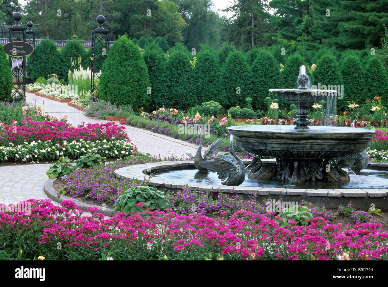 Windsor Court Fountain In The Formal Gardens Area Of Clemens