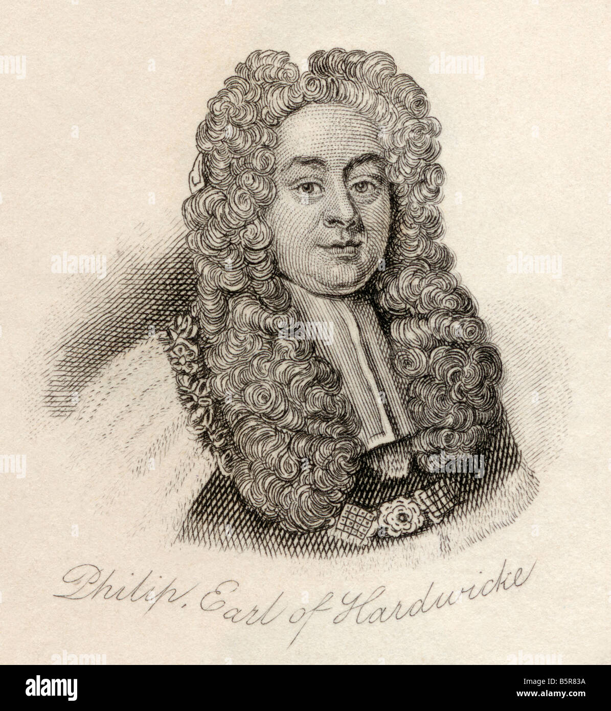 Philip Yorke, 1st Earl of Hardwicke, 1690 - 1764.  English lawyer, politician and Lord High Chancellor of Britain. Stock Photo