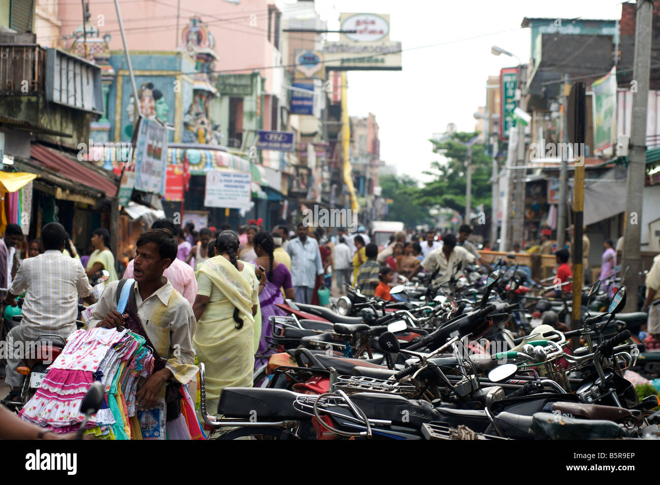 Street in Pondicherry India. Stock Photo