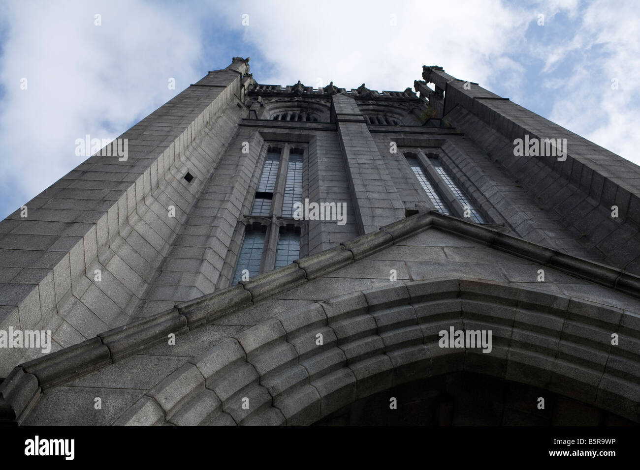 A view from below one of the world largest granite buildings Vistorian style Marshall College in