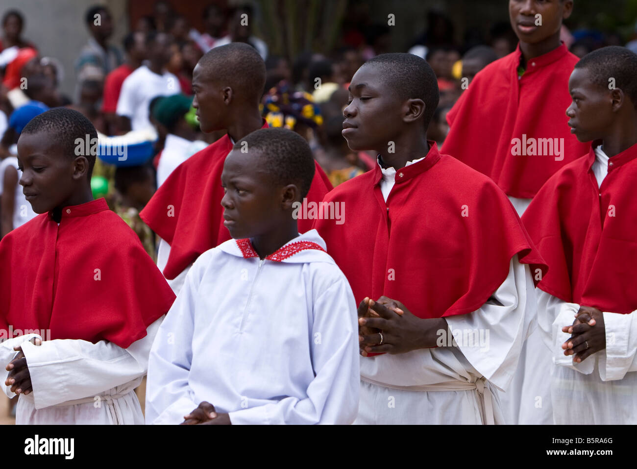 An African portrayal of the Stations of the Cross remembered during Easter in Lome, Togo. Stock Photo