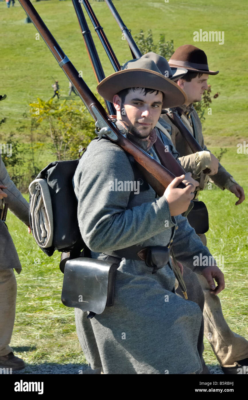 Marching Soldiers at the Battle of Perryville Kentucky USA Stock Photo