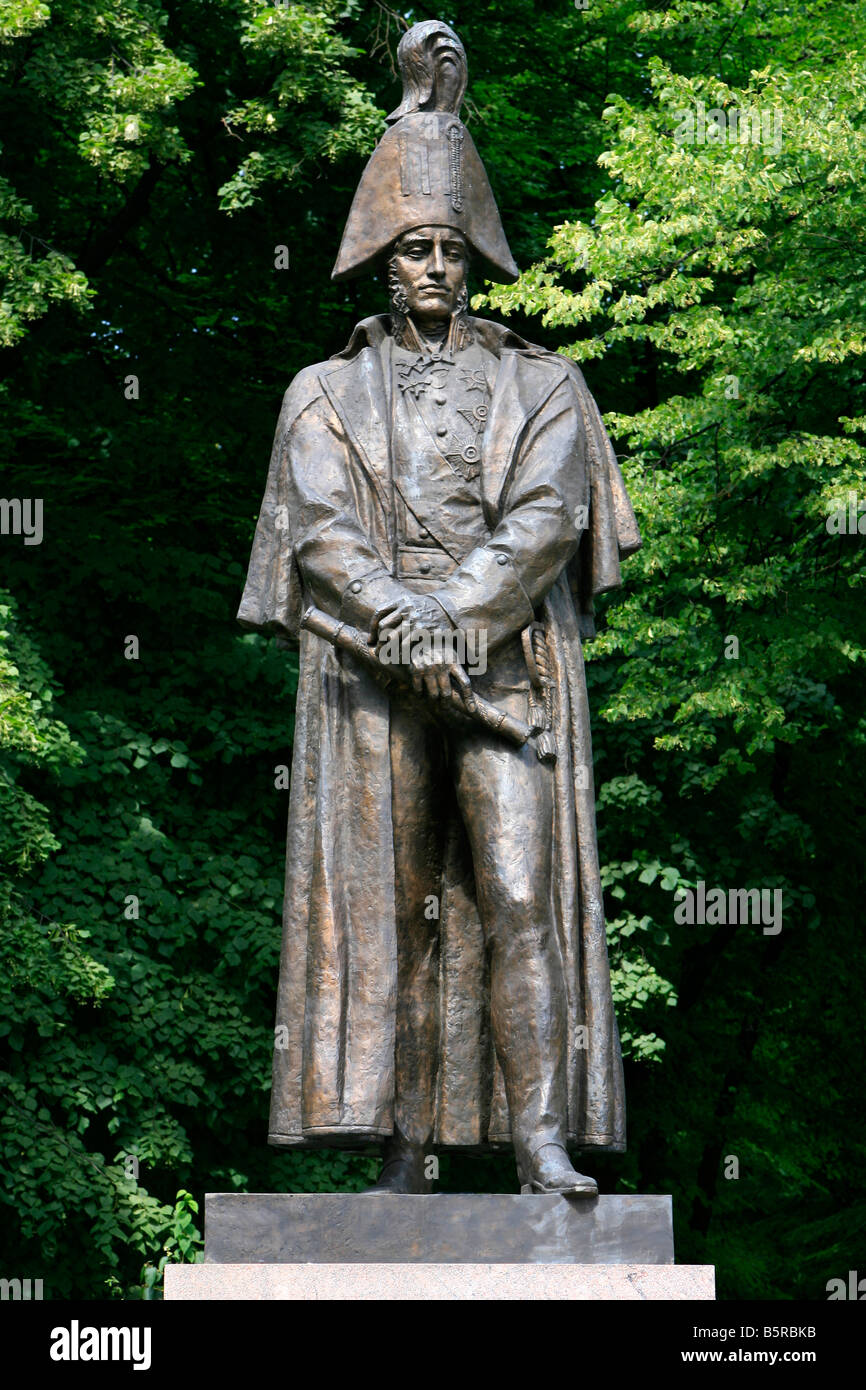 Statue of Russian Field Marshal Michael Barclay de Tolly (1761-1818) in Riga, Latvia Stock Photo