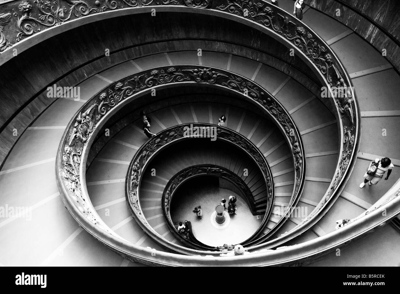 Spiral staircase inside St. Peters Basilica, Vatican City, Rome, Italy Stock Photo
