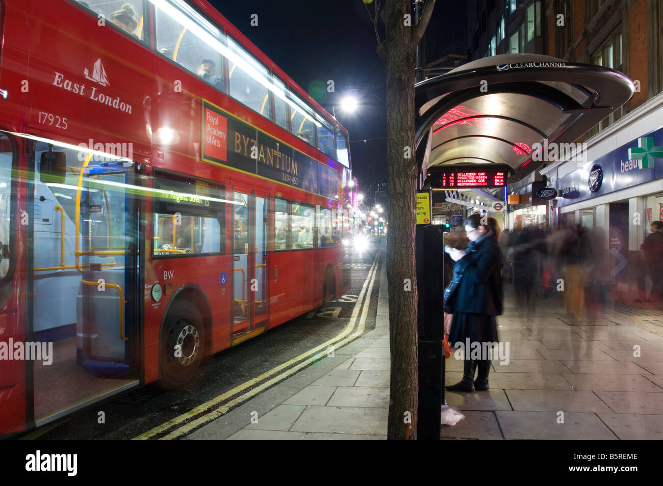 Bus Stop - Oxford Street - London Stock Photo
