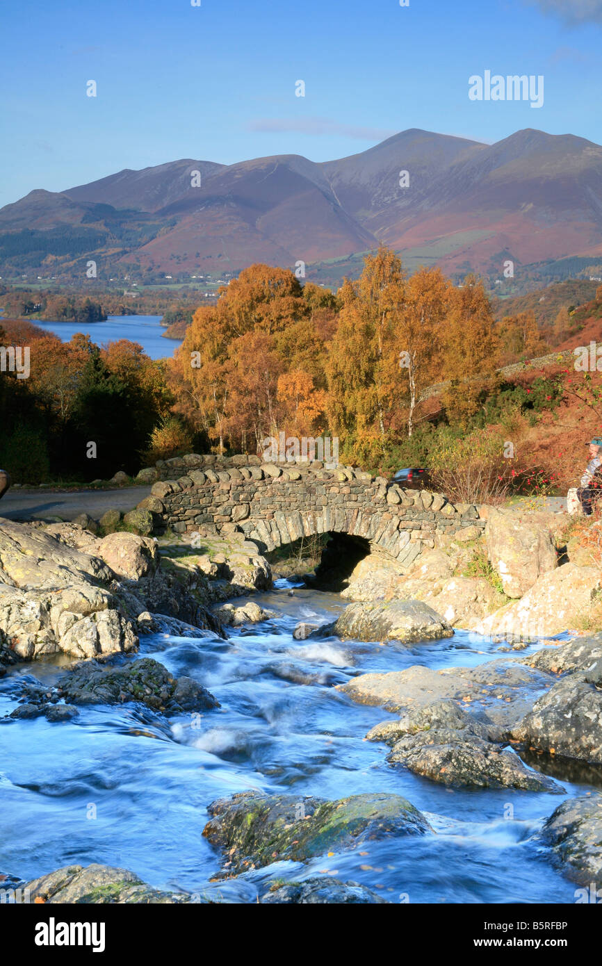 View from Ashness Bridge Lake District Cumbria UK Stock Photo