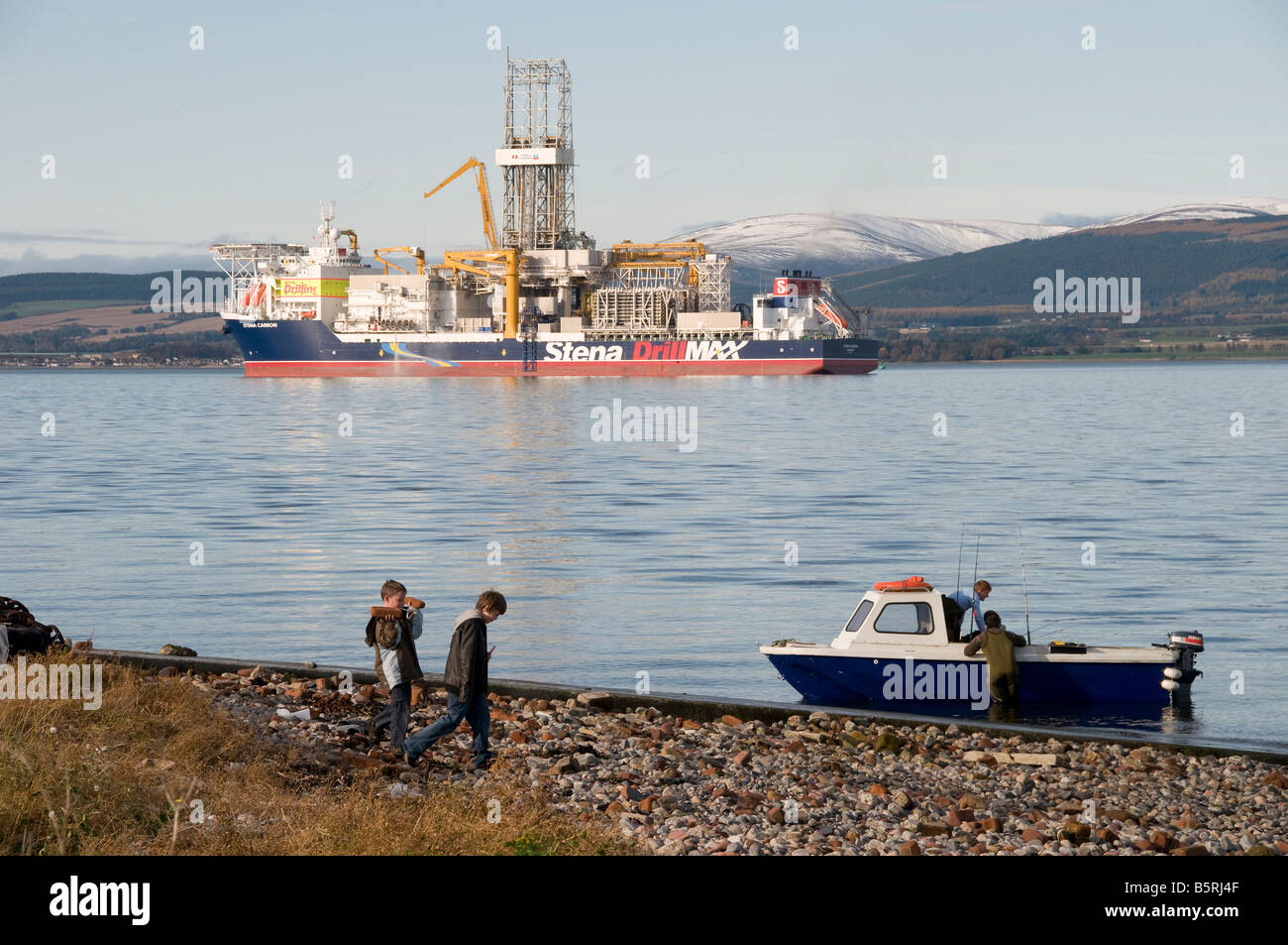 Stena Carron Drill Ship in Cromarty Firth Stock Photo