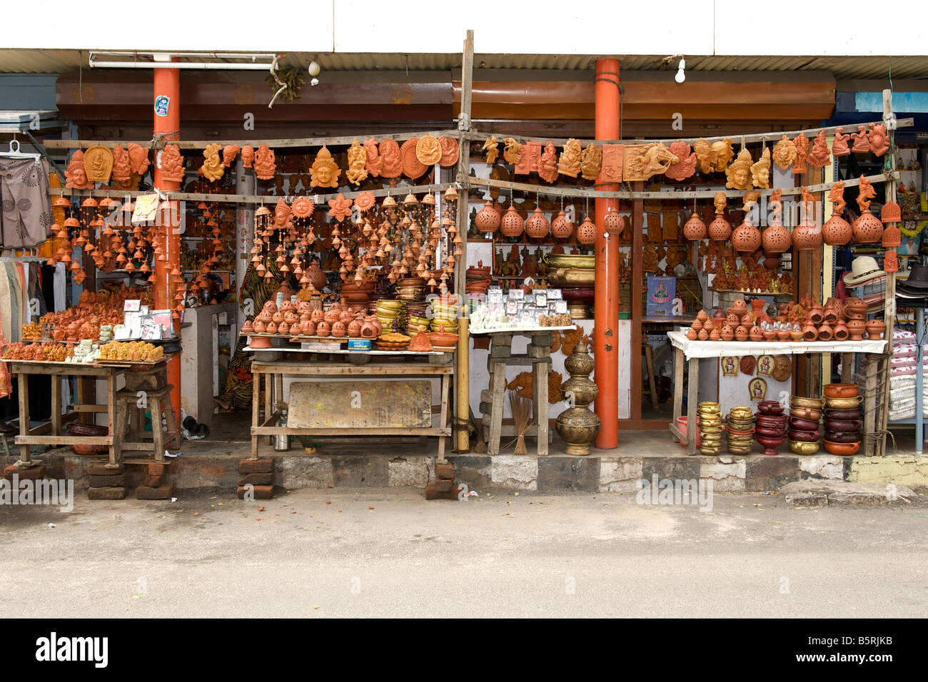 Pottery and curios for sale in Pondicherry India. Stock Photo