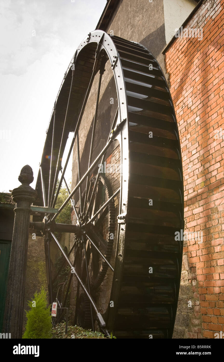 Restored waterwheel at the old mill in Brunswick Place, Dawlish Stock Photo