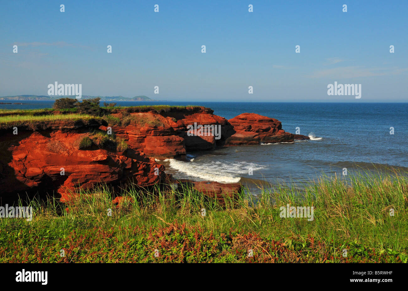 Red cliffs Ile de Cap aux Meules Iles de la Madeleine Quebec Canada