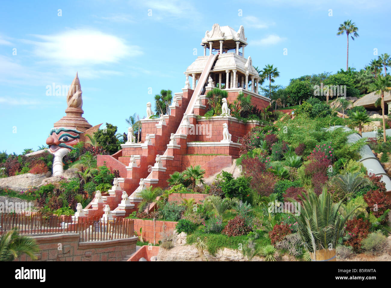 Tower of Power ride, Siam Park Water Kingdom Theme Park, Costa Adeje, Tenerife, Canary Islands, Spain Stock Photo