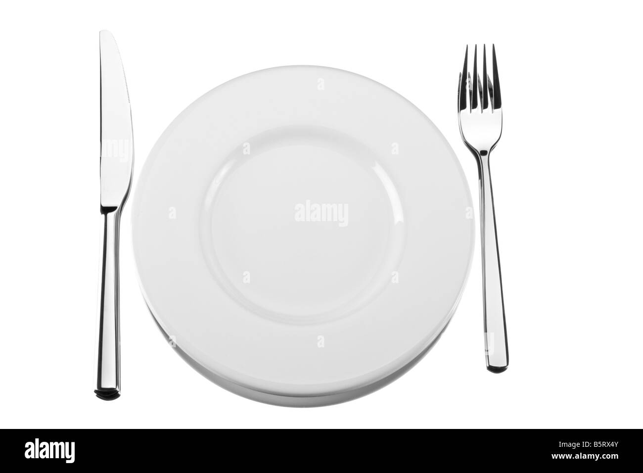 Plate knife and fork Black and White Stock Photos & Images Alamy