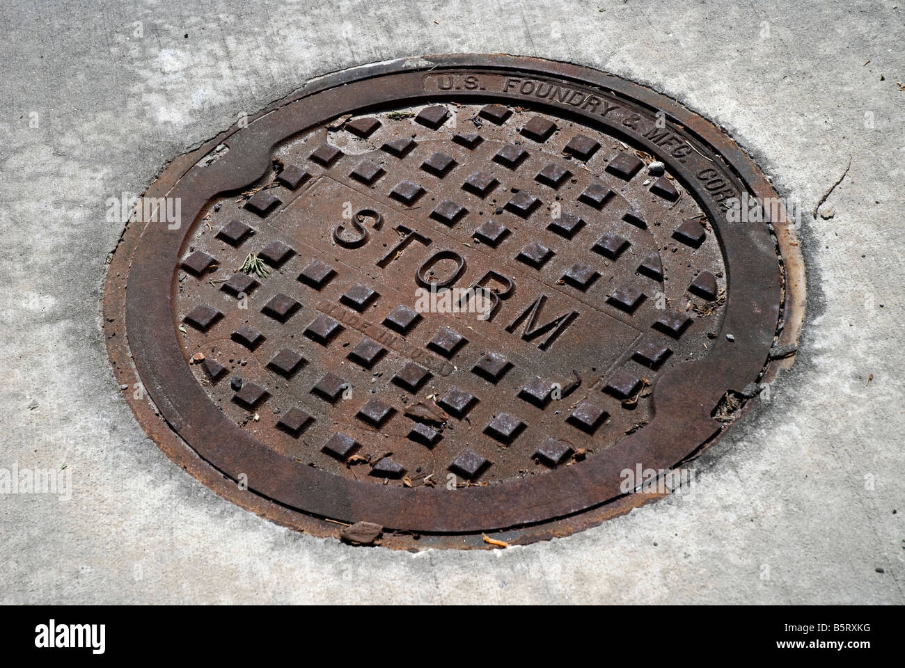 storm drain in new shopping center North Florida Stock Photo