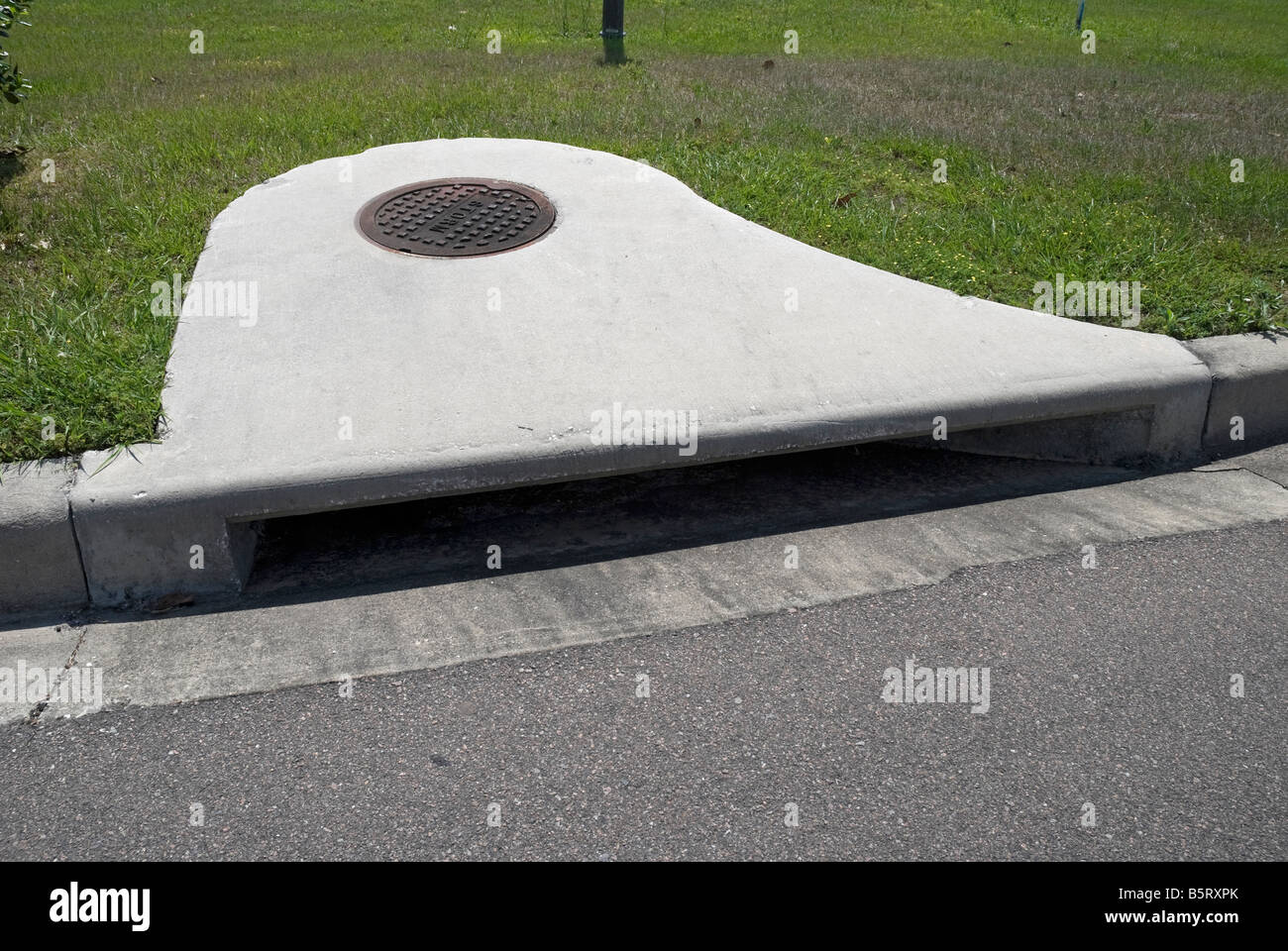 storm drain system in new shopping center North Florida Stock Photo
