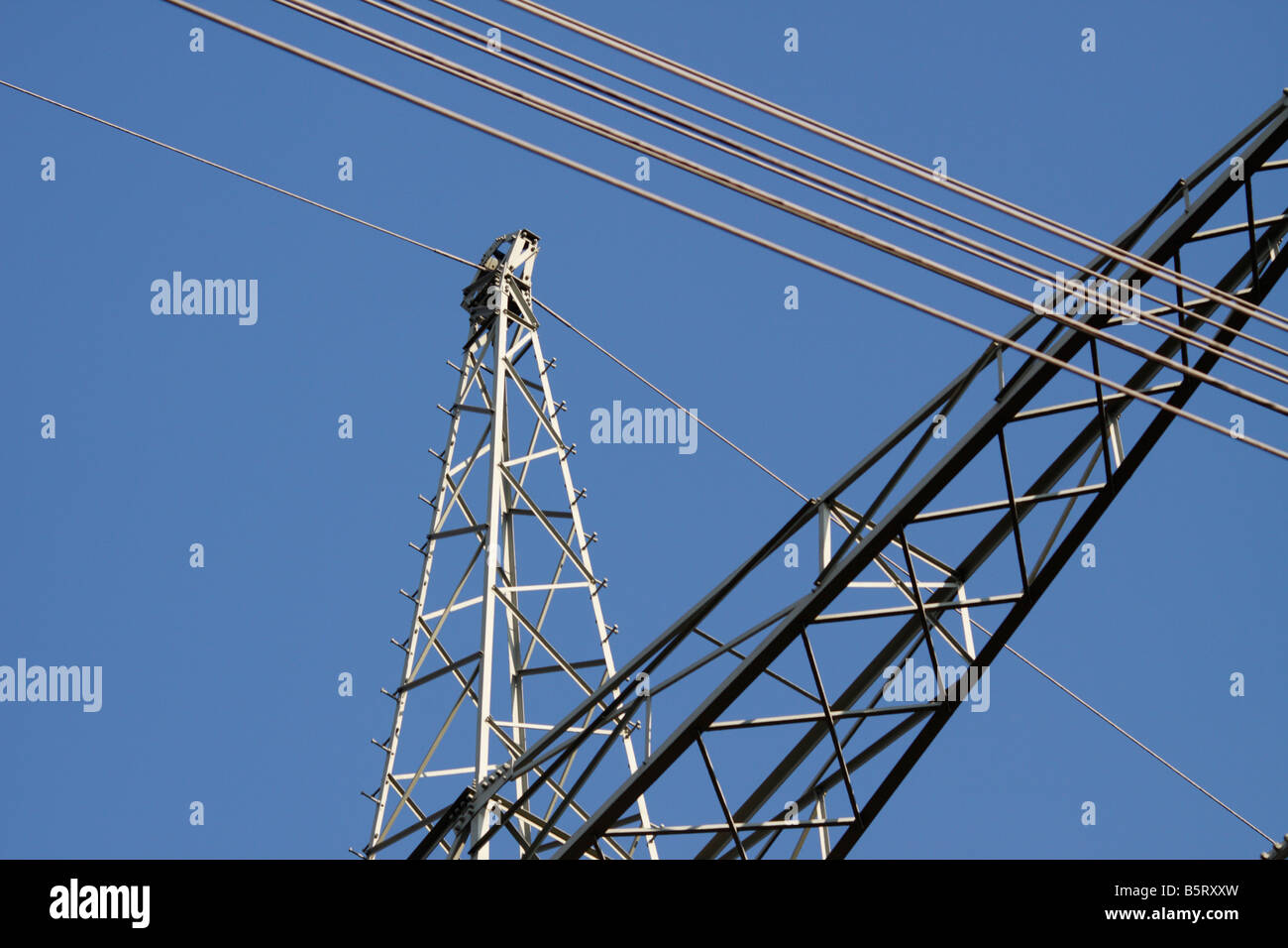 Power lines and pylon Stock Photo Alamy
