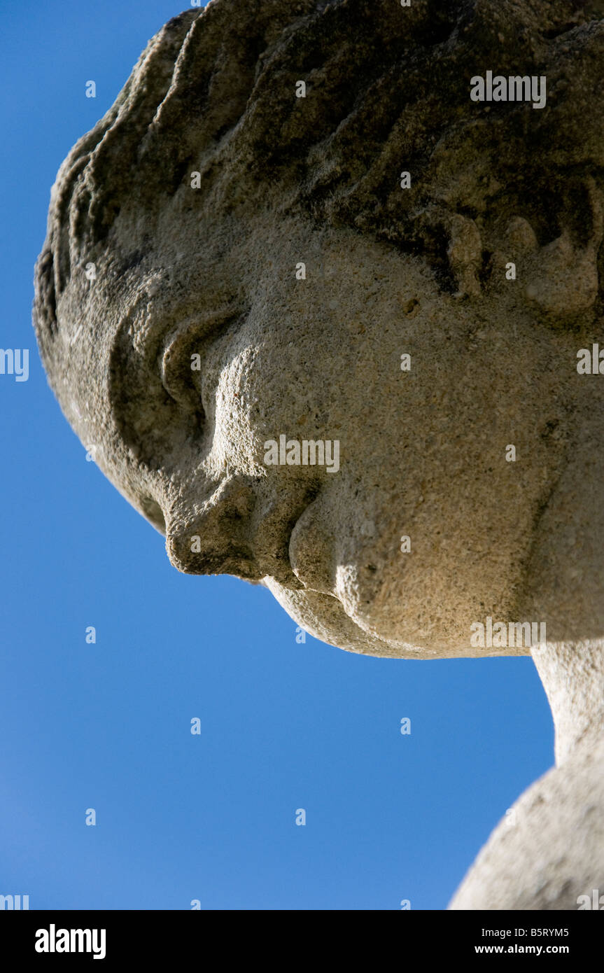 Female stone carved statue Port of Tignale area Lake Garda Italy Stock Photo