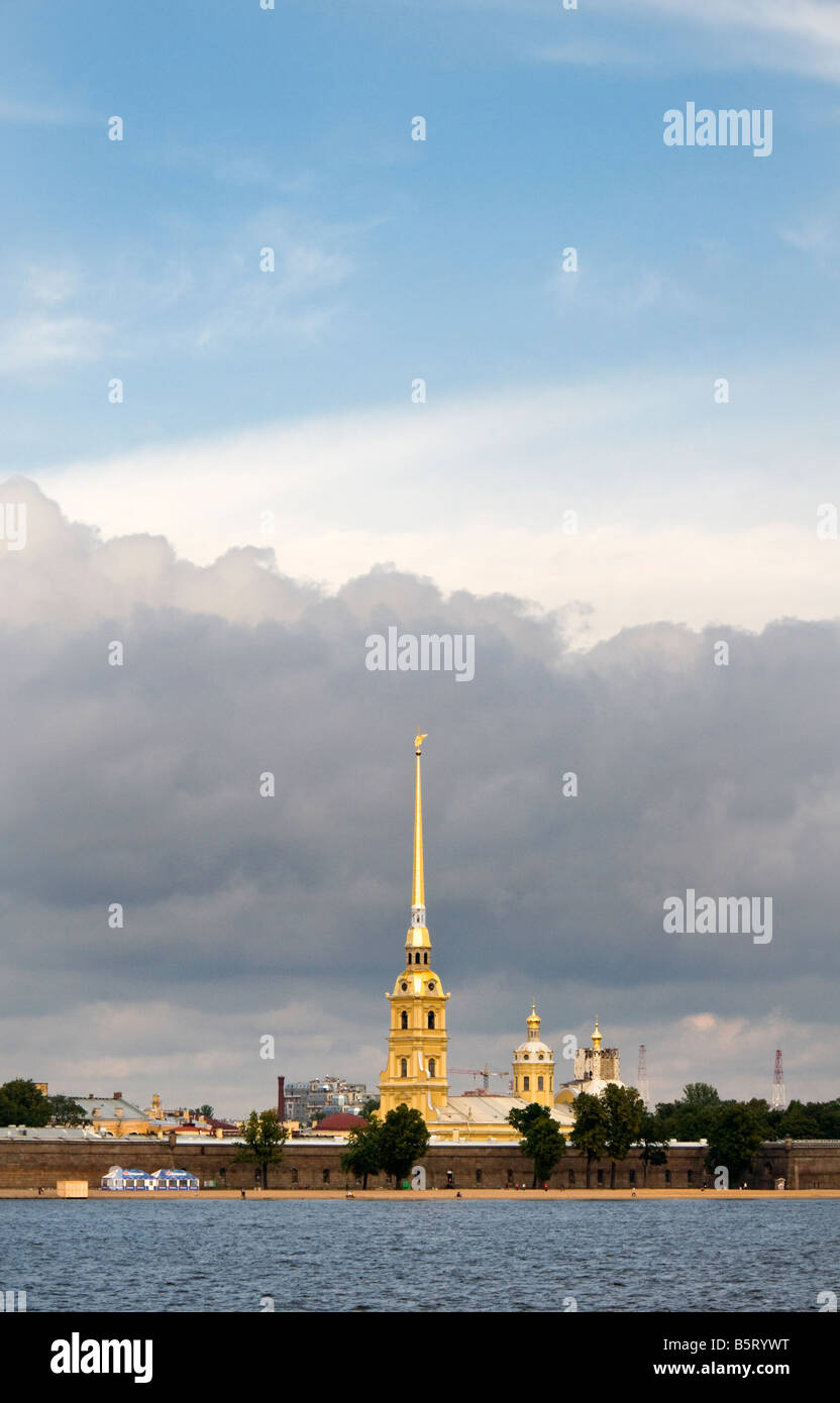 View across the Neva to Peter and Paul Fortress, Saint Petersburg, Russia Stock Photo