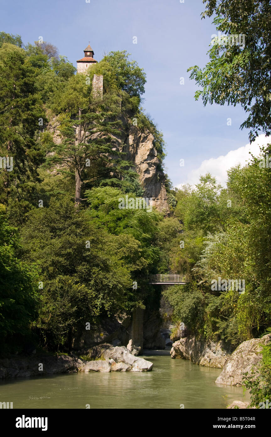 The Passirio river near the town of Merano, South Tyrol, Trentino Alto Adige, Italy. Stock Photo