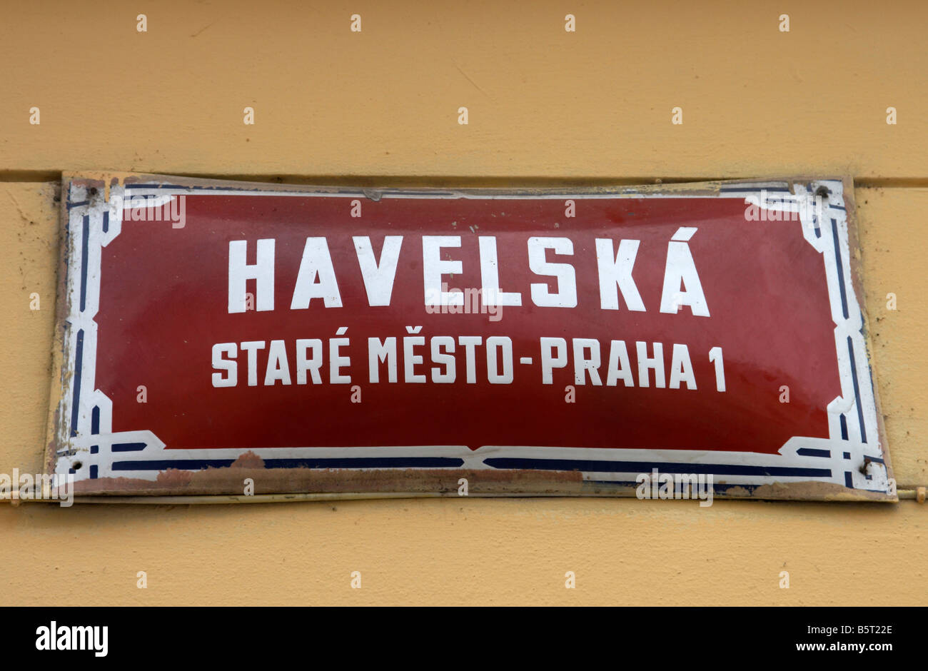 Havelska street sign in Old Town (Stare Mesto), Prague Stock Photo