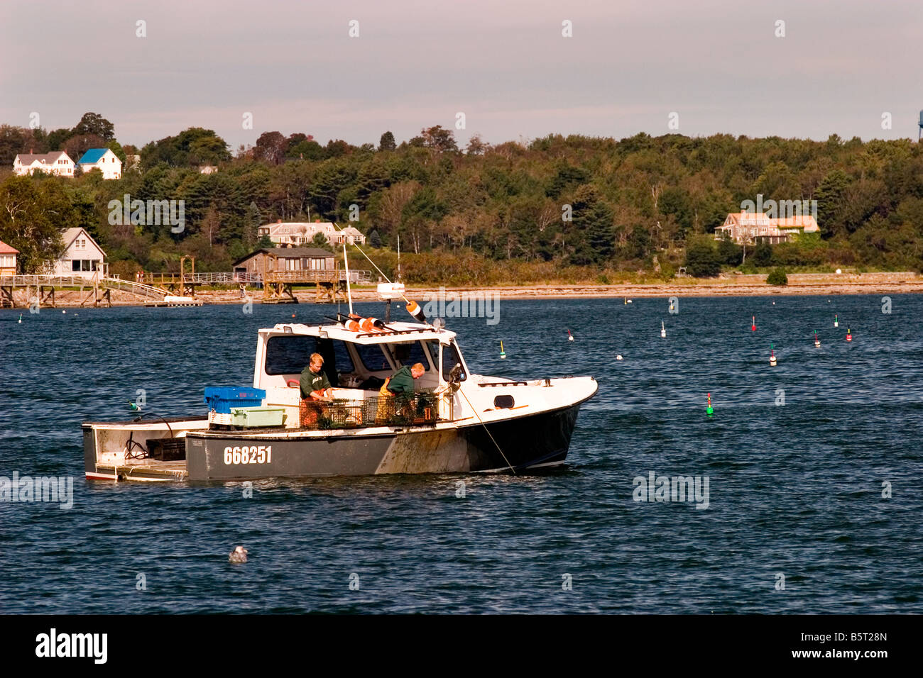 Lobster fishermen Bailey Island Maine Stock Photo Alamy