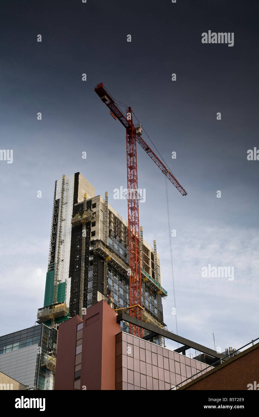 Tower block under construction in Leeds. Stock Photo