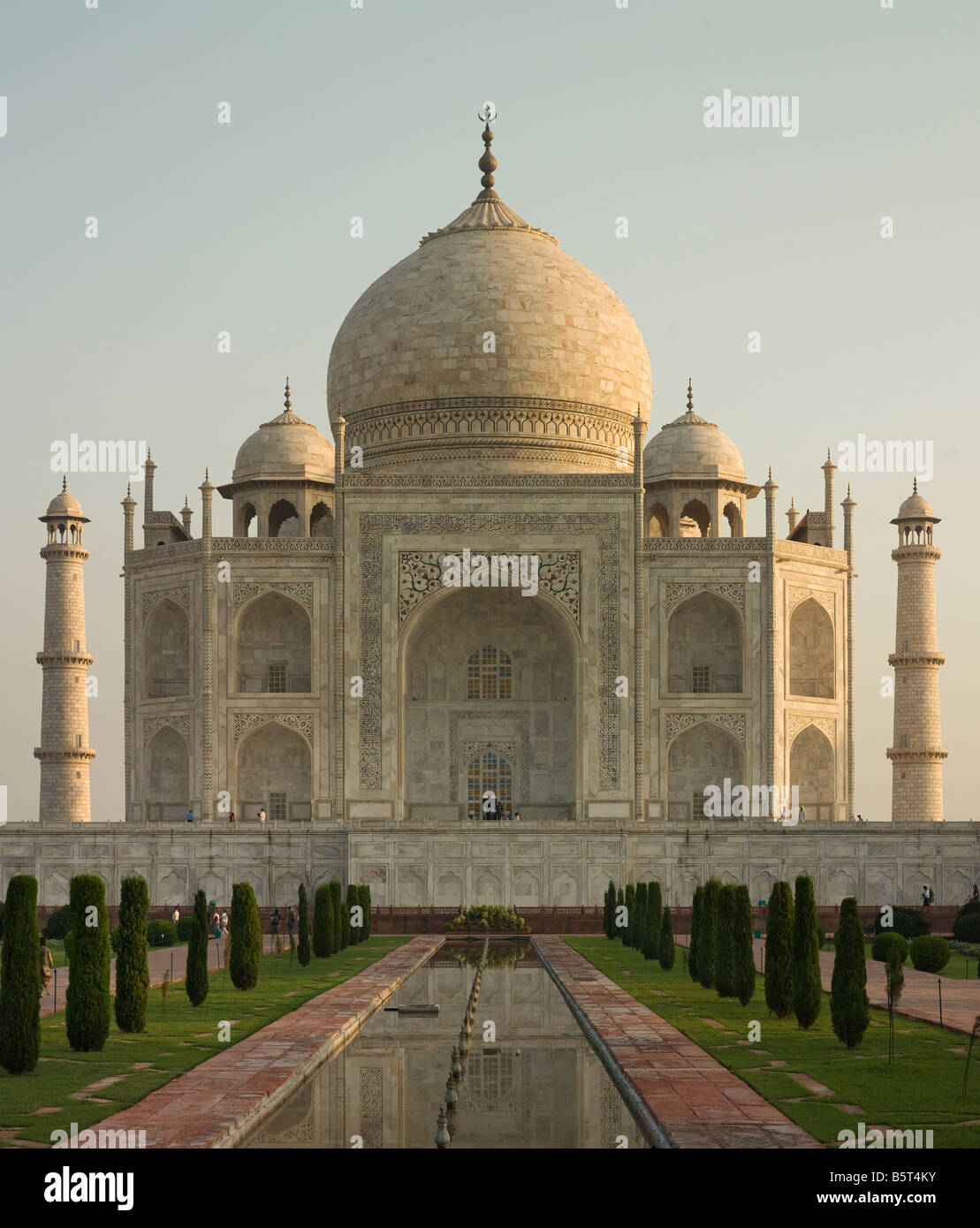 Taj Mahal With Reflections Stock Photo