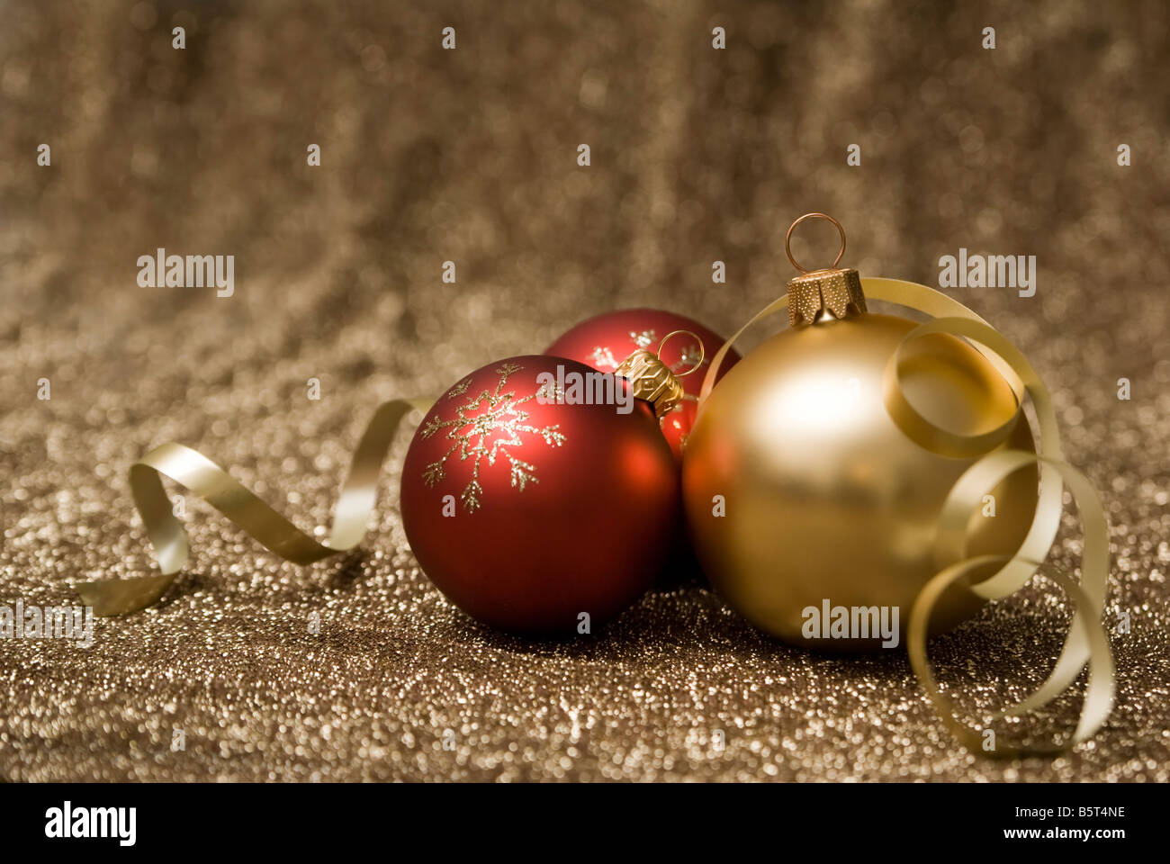 Christmas balls. Space for copy. Shallow depth of field, aRGB. Stock Photo