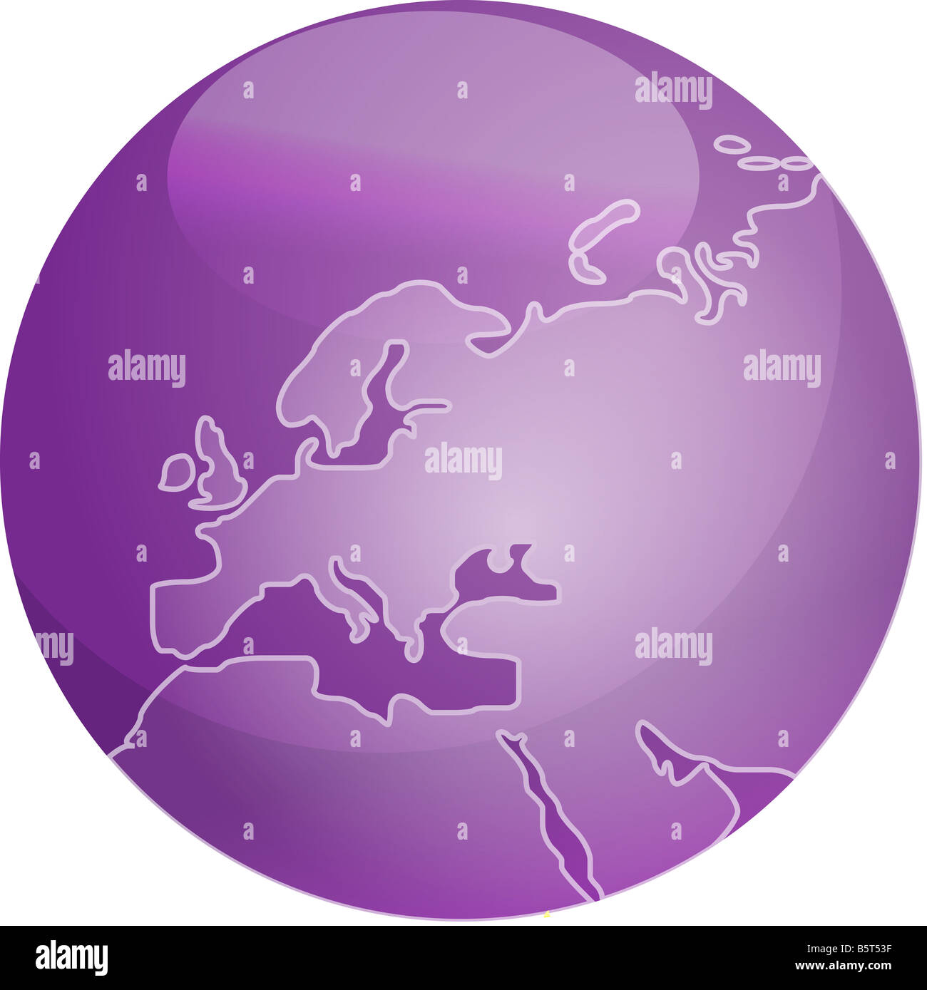 Europe Mapsphere Map of Europe on a glossy sphere Stock Photo - Alamy
