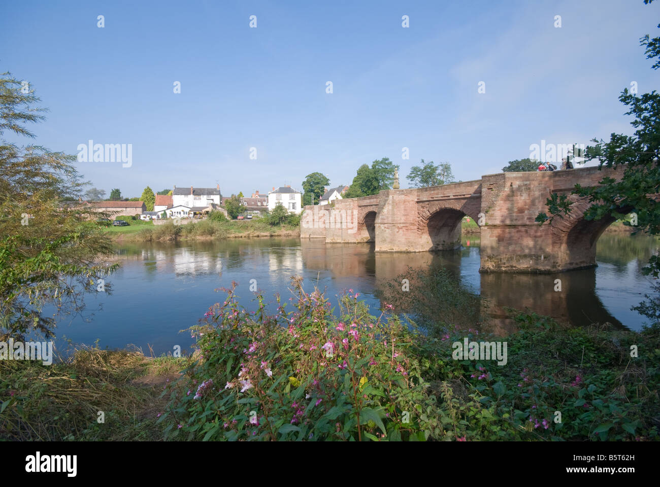 Wilton Bridge on the River Wye outside Ross On Wye, Herefordshire Stock Photo