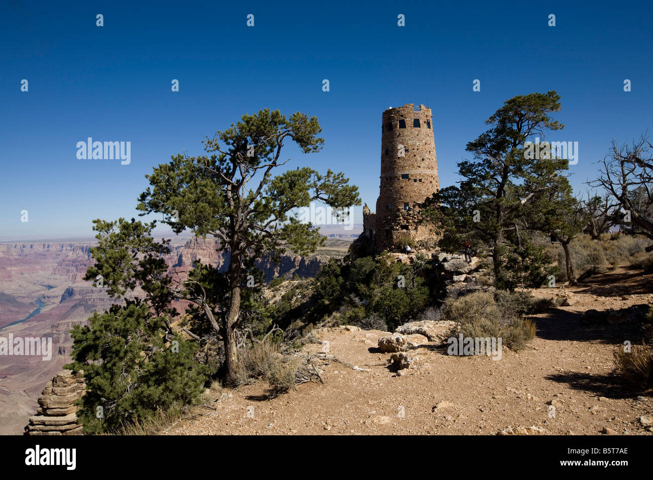 South Rim Grand Canyon Dersert View Watchtower Arizona Stock Photo - Alamy