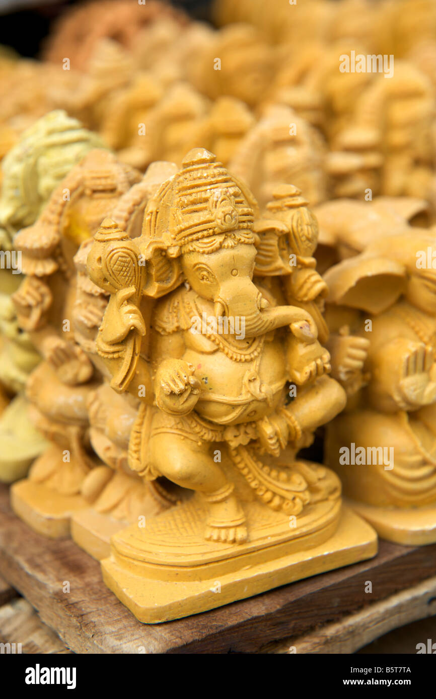 Closeup detail of Ganesh statues for sale in Pondicherry India Stock