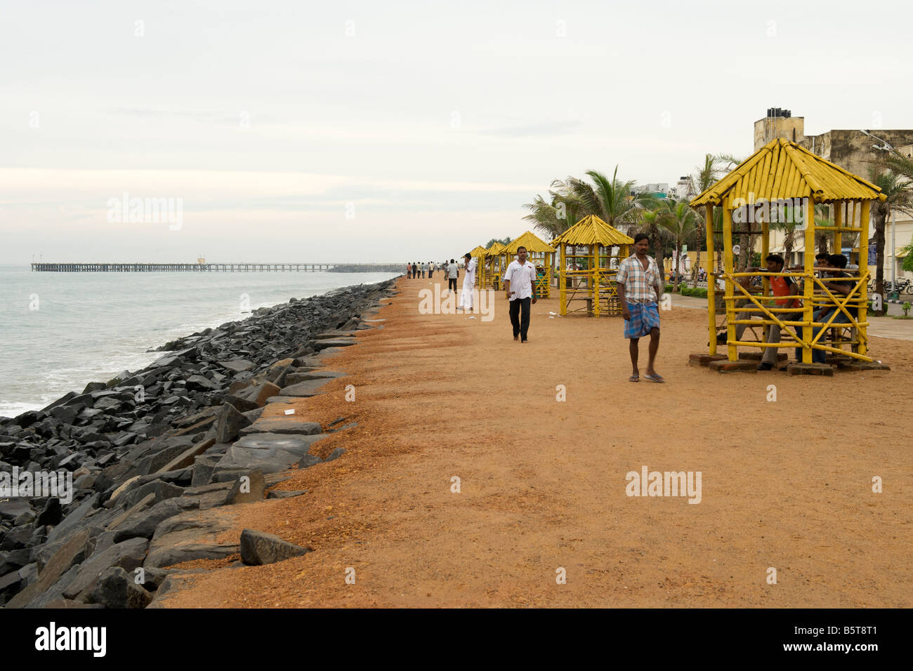 Pondicherry beachfront in India. Stock Photo