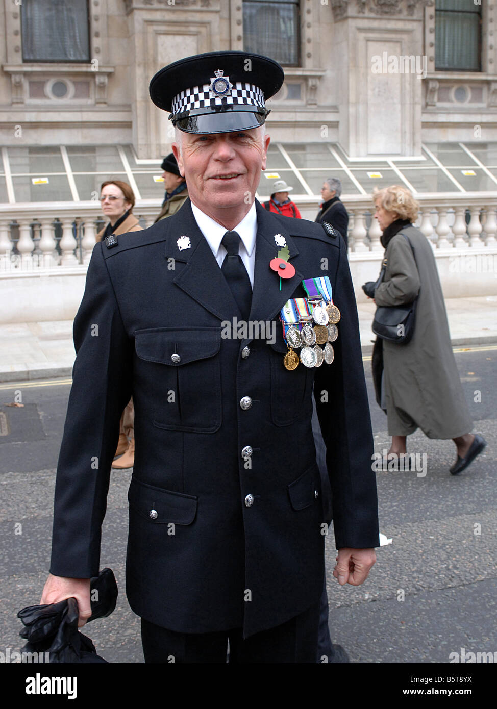 Senior Police officer on duty at the Cenotaph in London on Remembrance