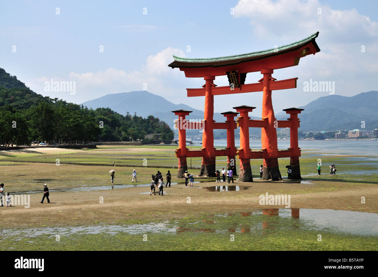 Floating Torii at Itsukushima Shrine, Miyajima, Japan Stock Photo