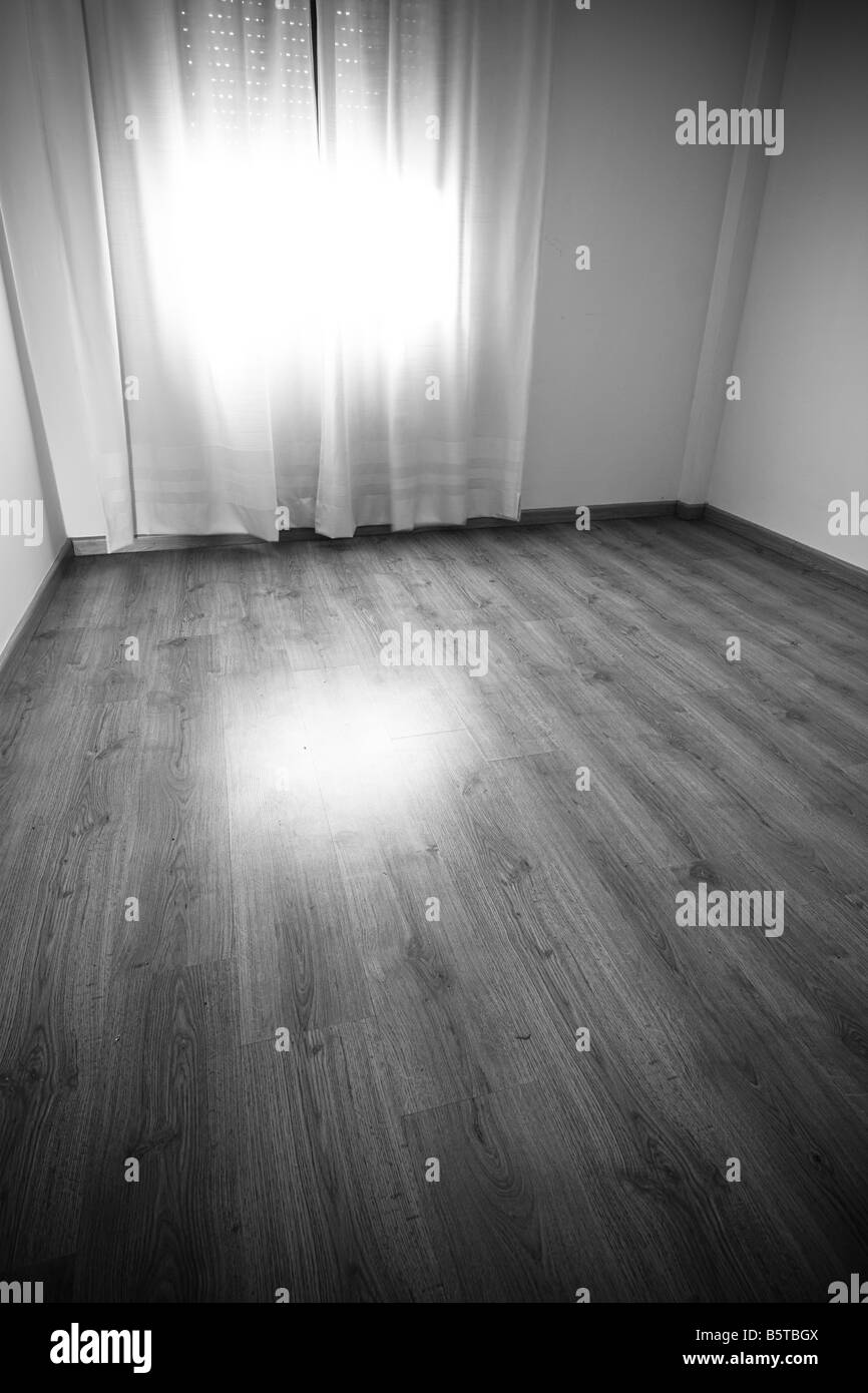 Empty room in dark black and white Stock Photo - Alamy