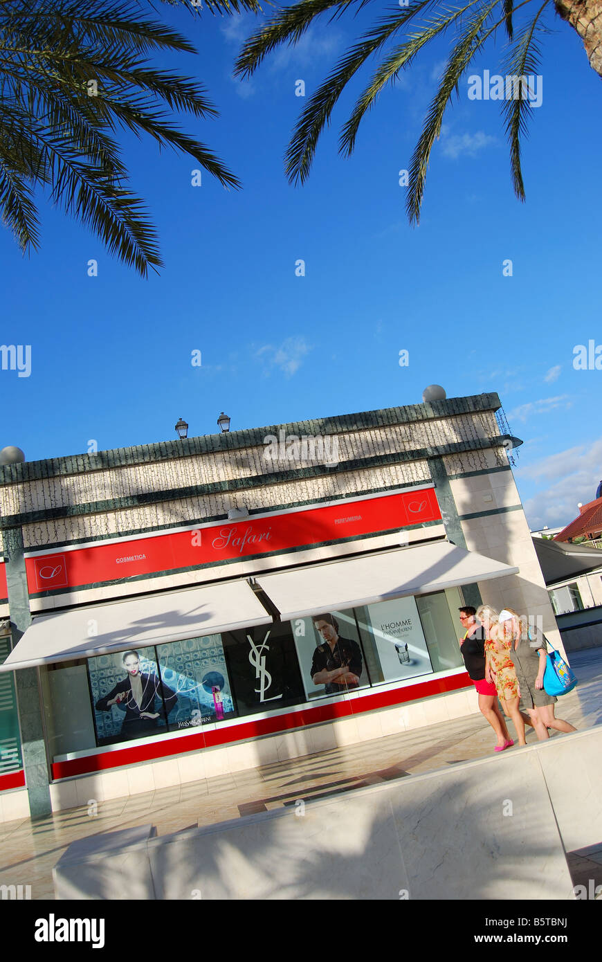 Yves Saint Laurent shop, Safari Shopping Centre, Avenue de las Americas, Playa de las Americas, Tenerife, Canary Islands, Spain Stock Photo