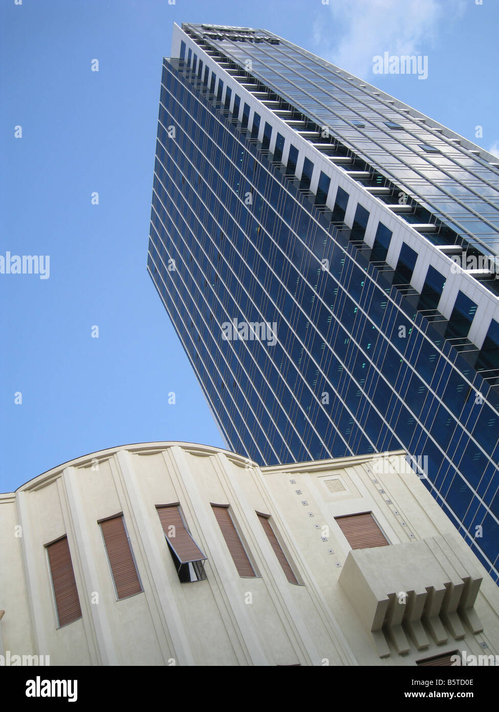 New luxury business building stands in stark contrast to an old