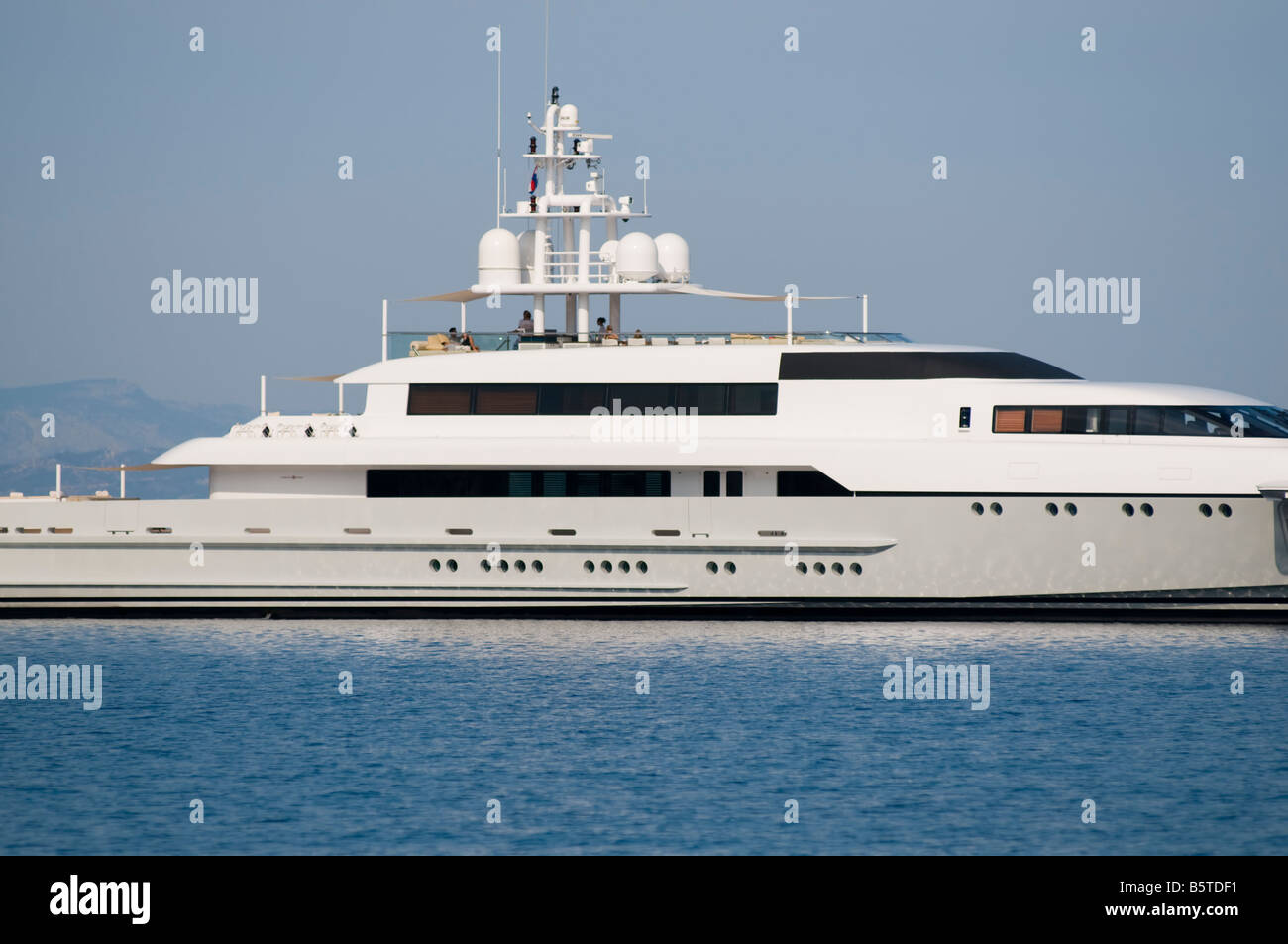 Luxury motor yacht in Adriatic Stock Photo