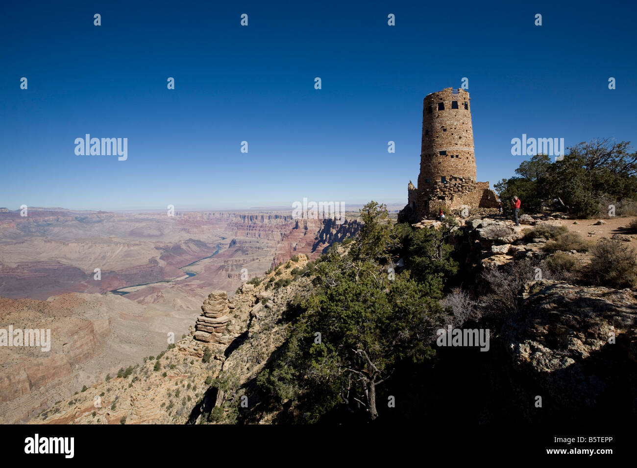 South Rim Grand Canyon Dersert View Watchtower Arizona Stock Photo - Alamy