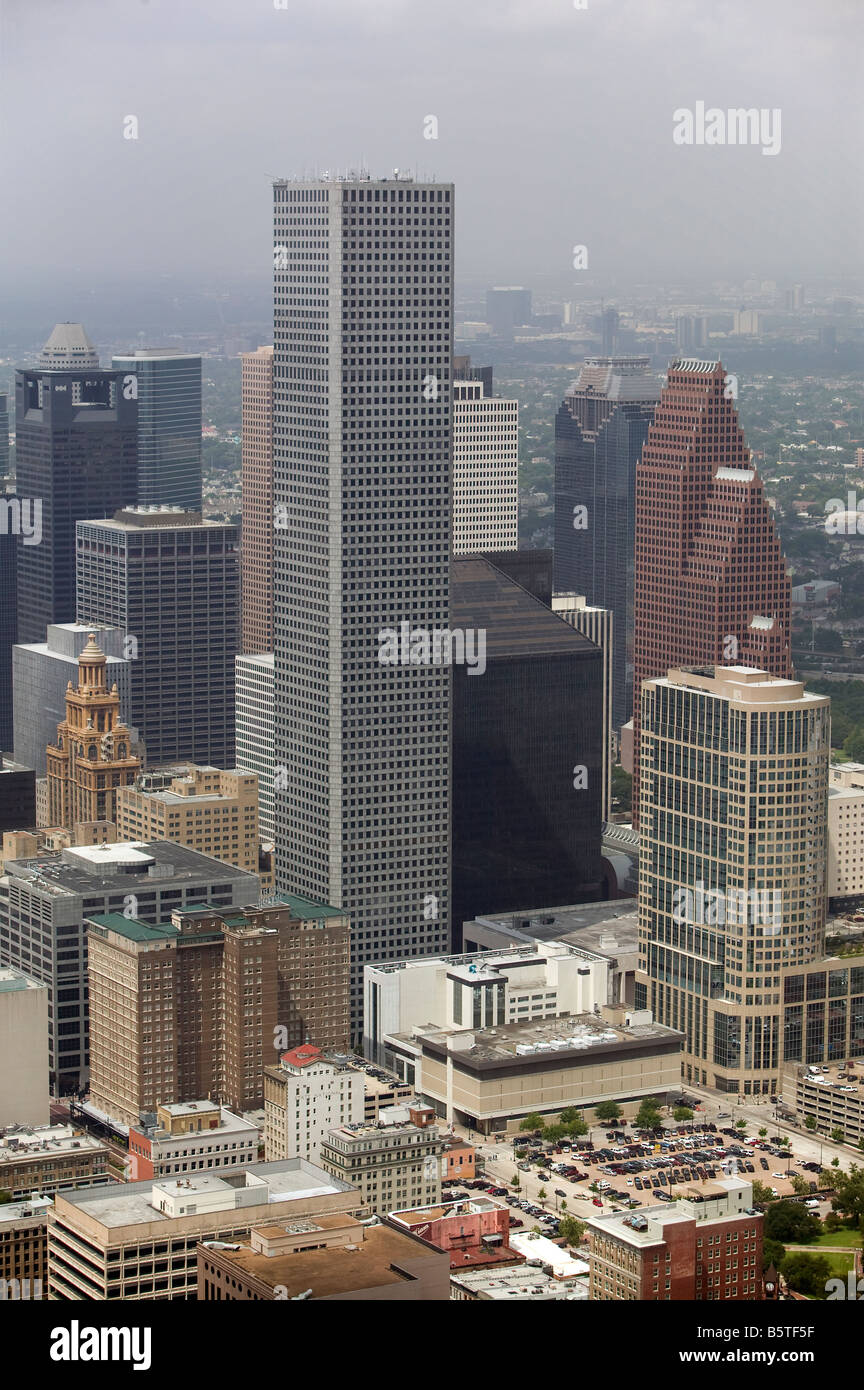 aerial view above Houston Texas Stock Photo