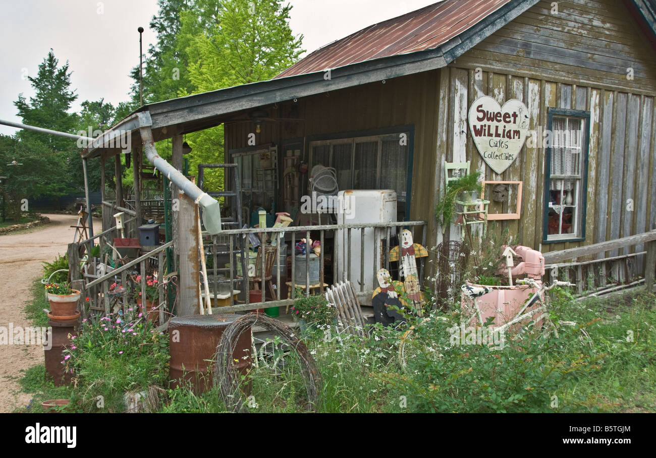 Texas Bastrop one of the oldest towns in Texas craft antique collectable shop on bank of Colorado River Stock Photo