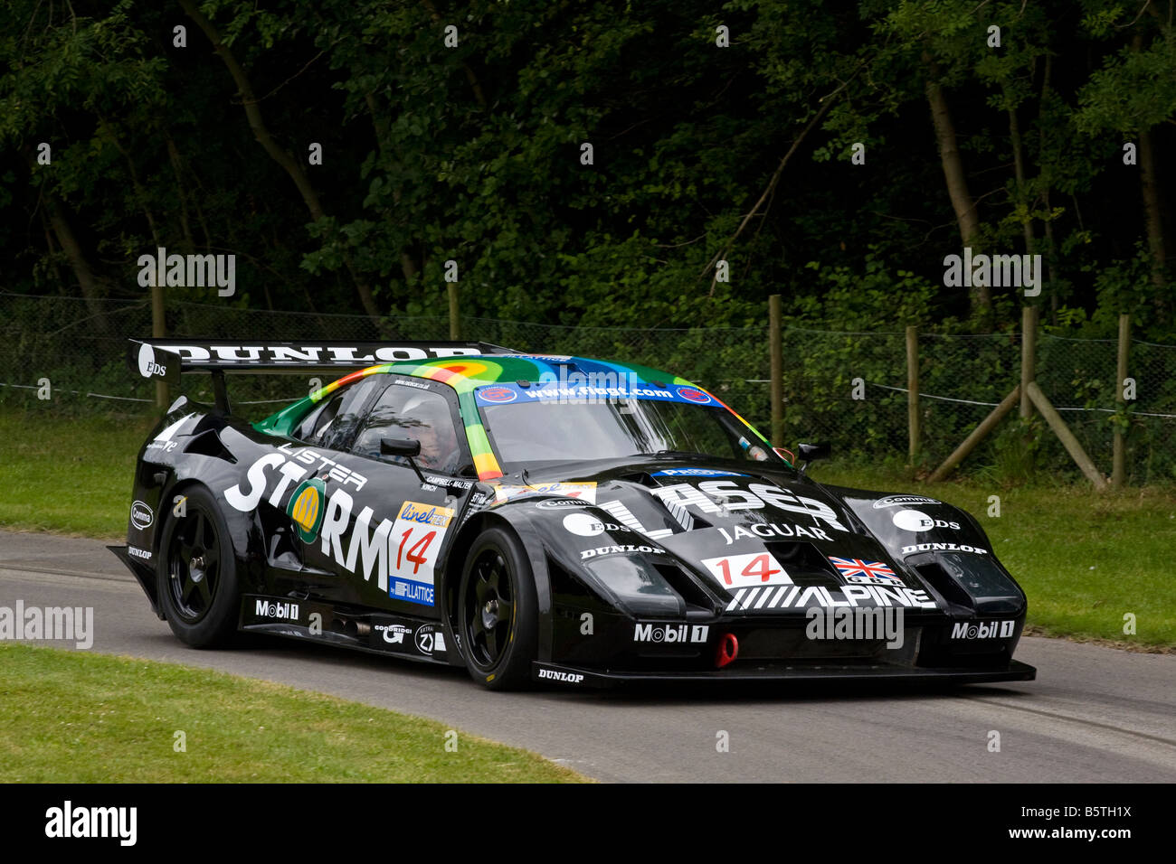 2001 Lister Storm GT with driver Florent Moulin at Goodwood Festival of Speed, Sussex, UK. Stock Photo