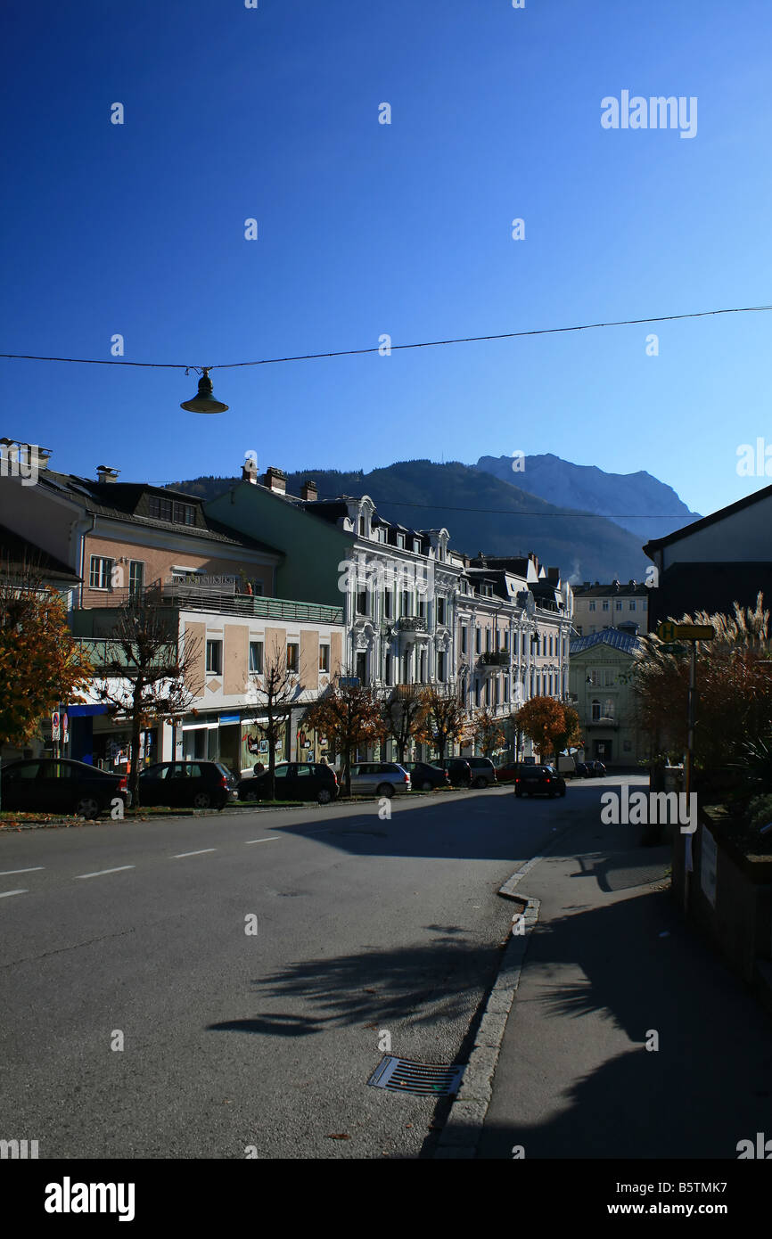 city in alps Gmunden Austria recreation curort Stock Photo