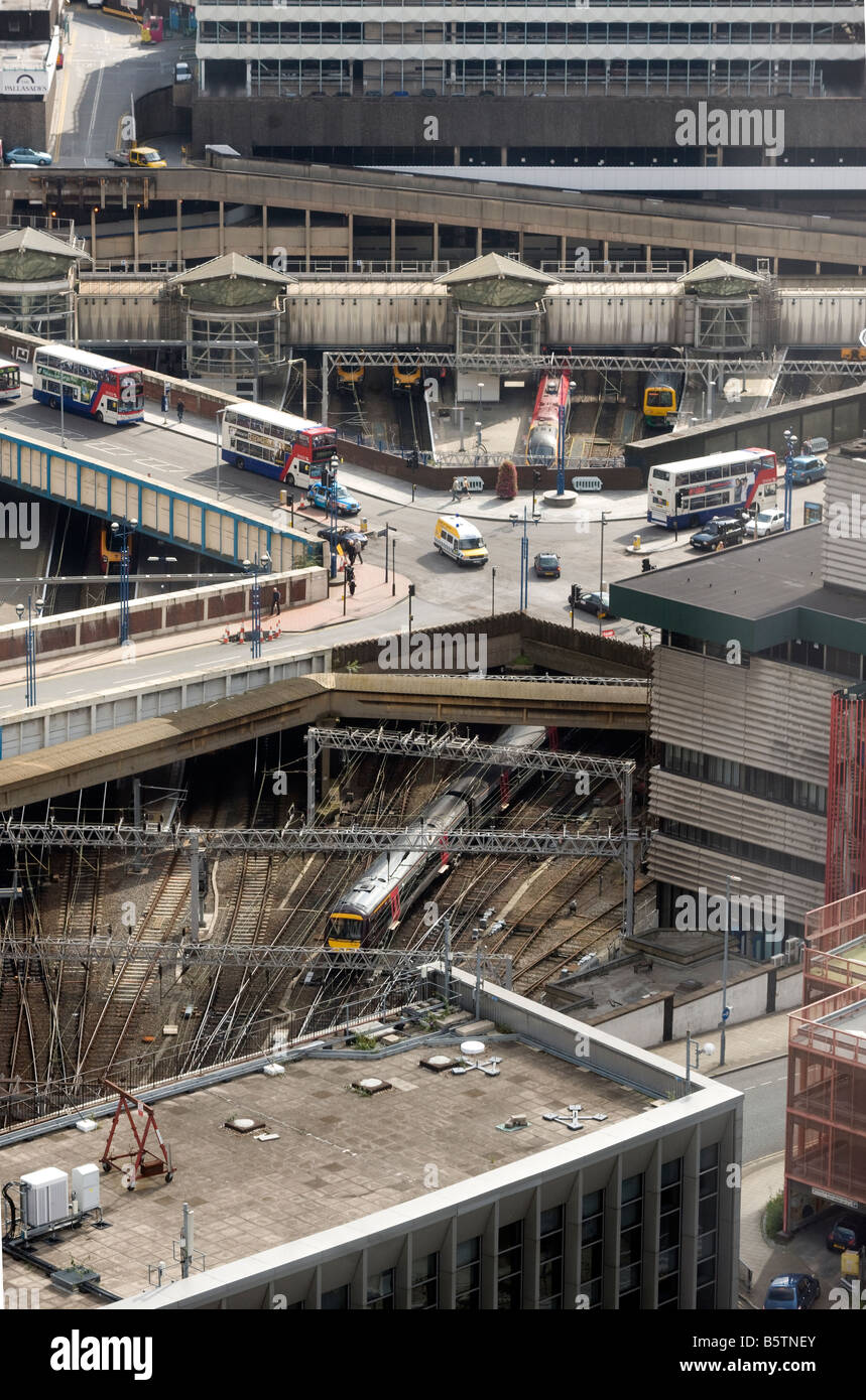 New Street Railway Station Birmingham aerial view Stock Photo