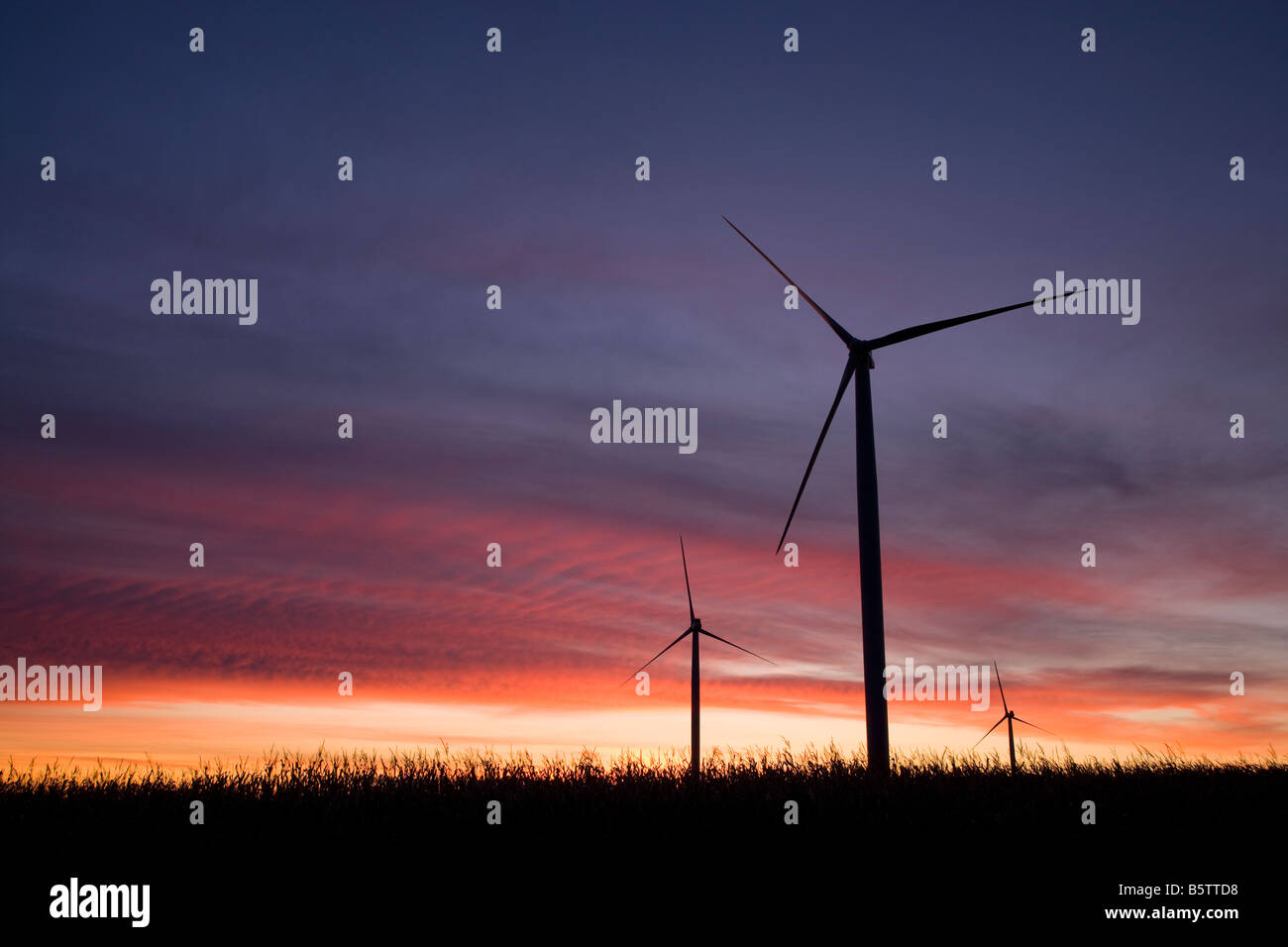 wind turbines, Howard County, Iowa Stock Photo