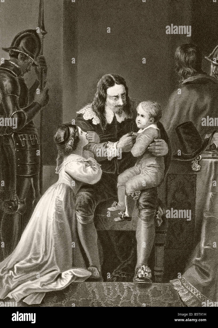 King Charles I of England bidding farewell to his children before his ...