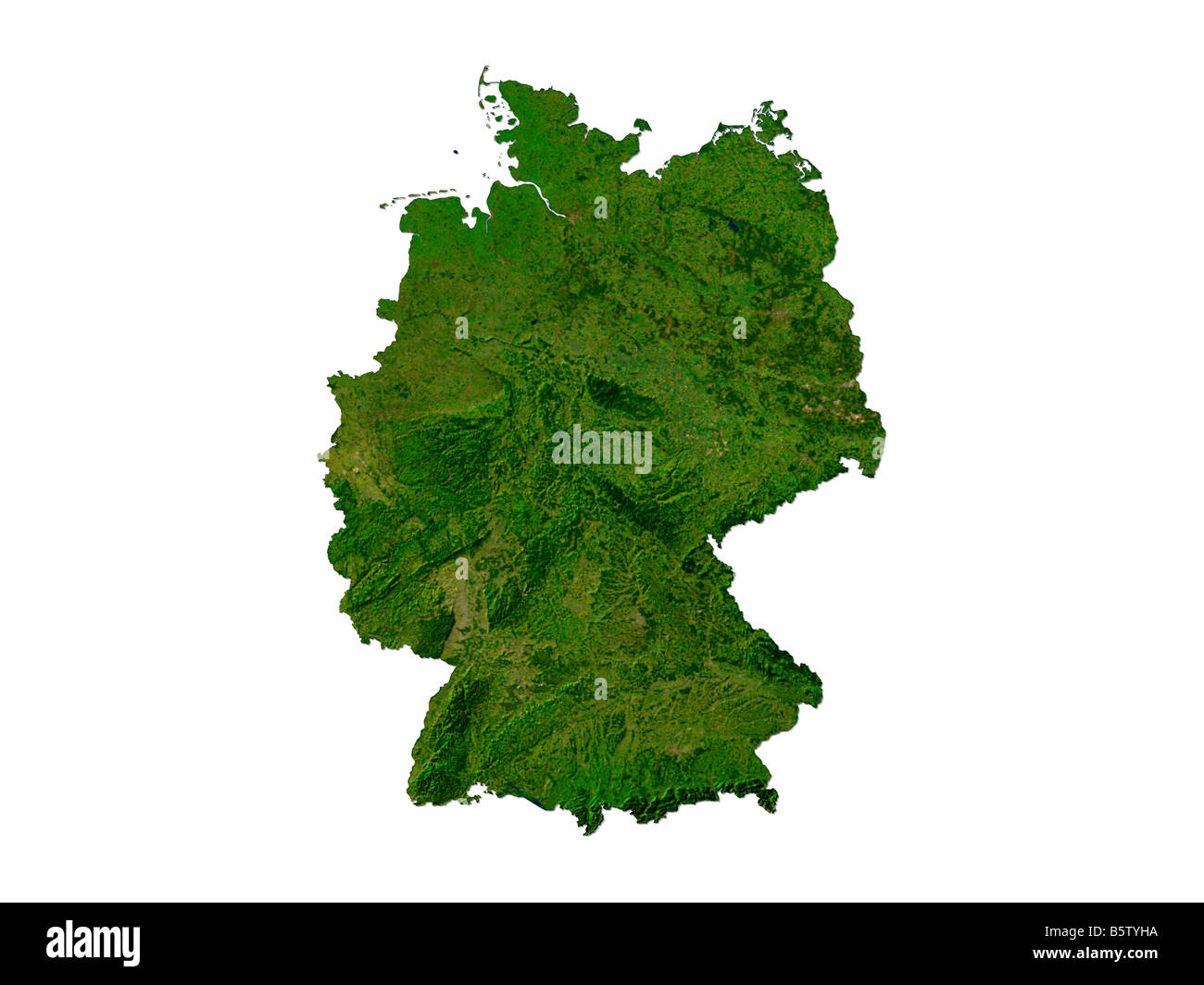 Satellite Image Of Germany Isolated On White Background Stock Photo