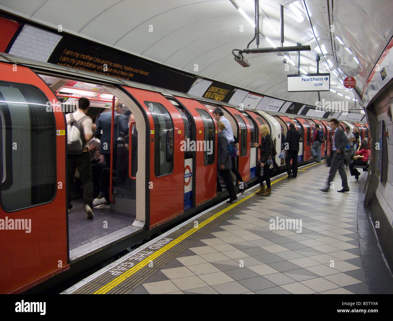 UK London Underground train at station Stock Photo Alamy