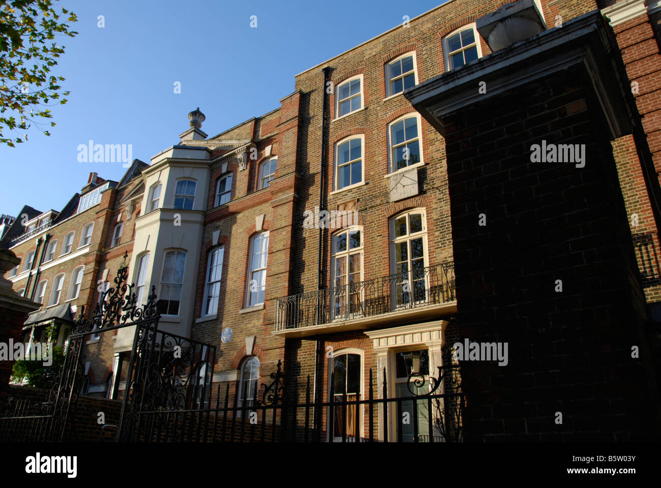 Grand terraced houses in Cheyne Walk Chelsea London England Stock Photo
