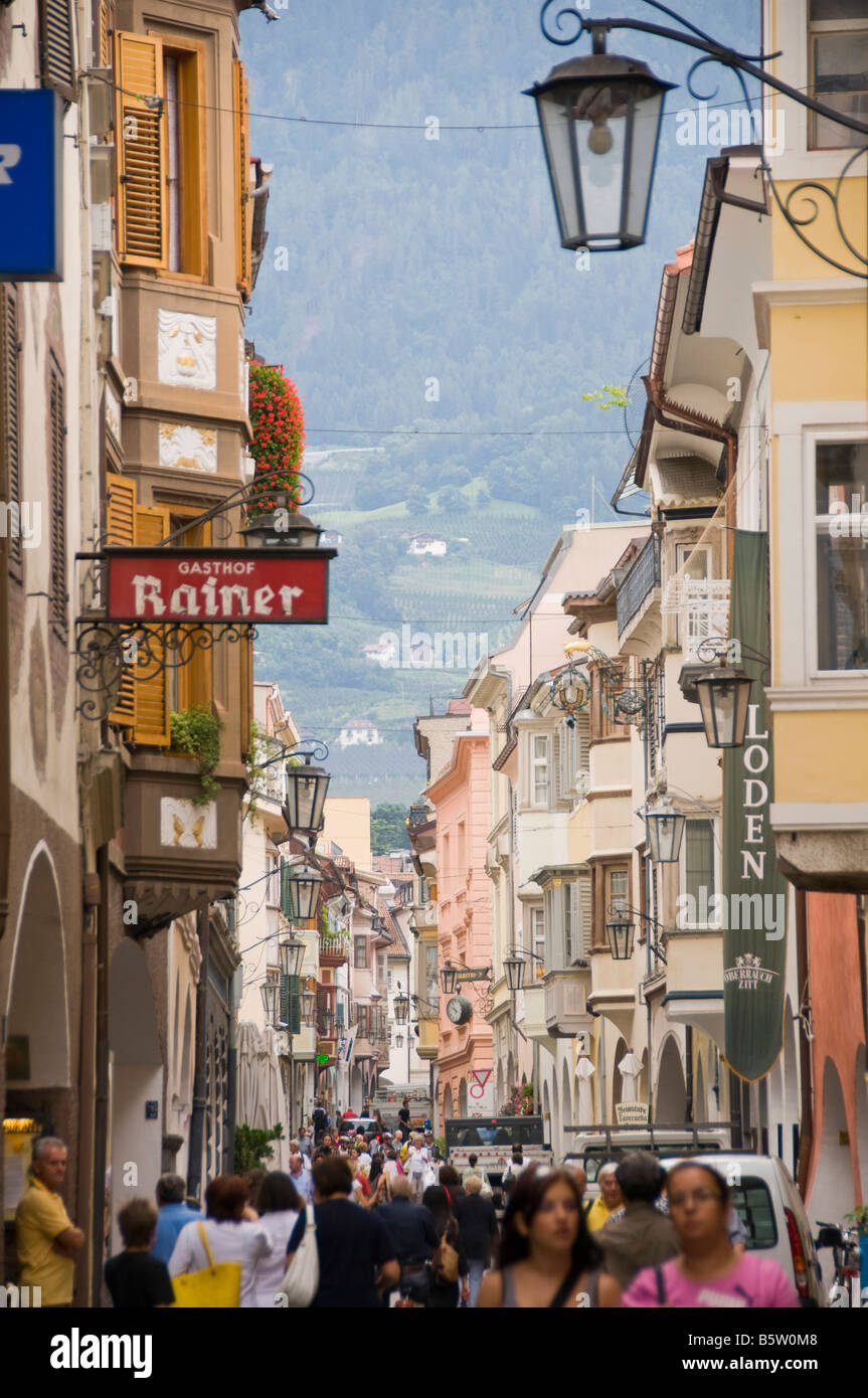 The town of Merano, South Tyrol, Trentino Alto Adige, Italy. Stock Photo